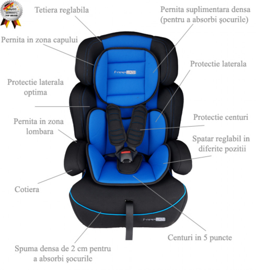 BabyGo - Scaun Auto Freemove Blue 0