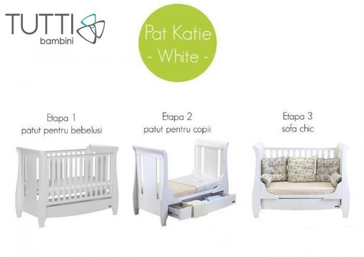 Tutti Bambini – Set patut Katie Alb + salteluta pentru bebelusi  1