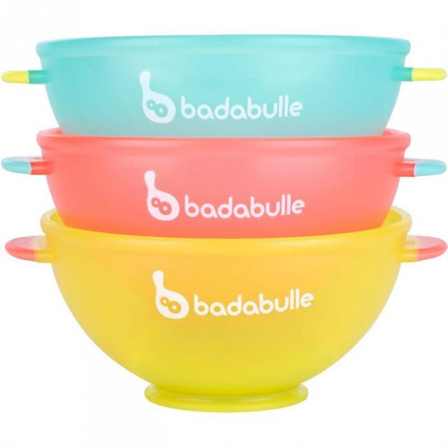 Badabulle - Set 3 boluri colorate pt mancare 0