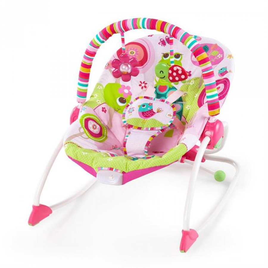 Bright Starts - Balansoar cu vibratii 2 in 1 Raspberry Garden 0