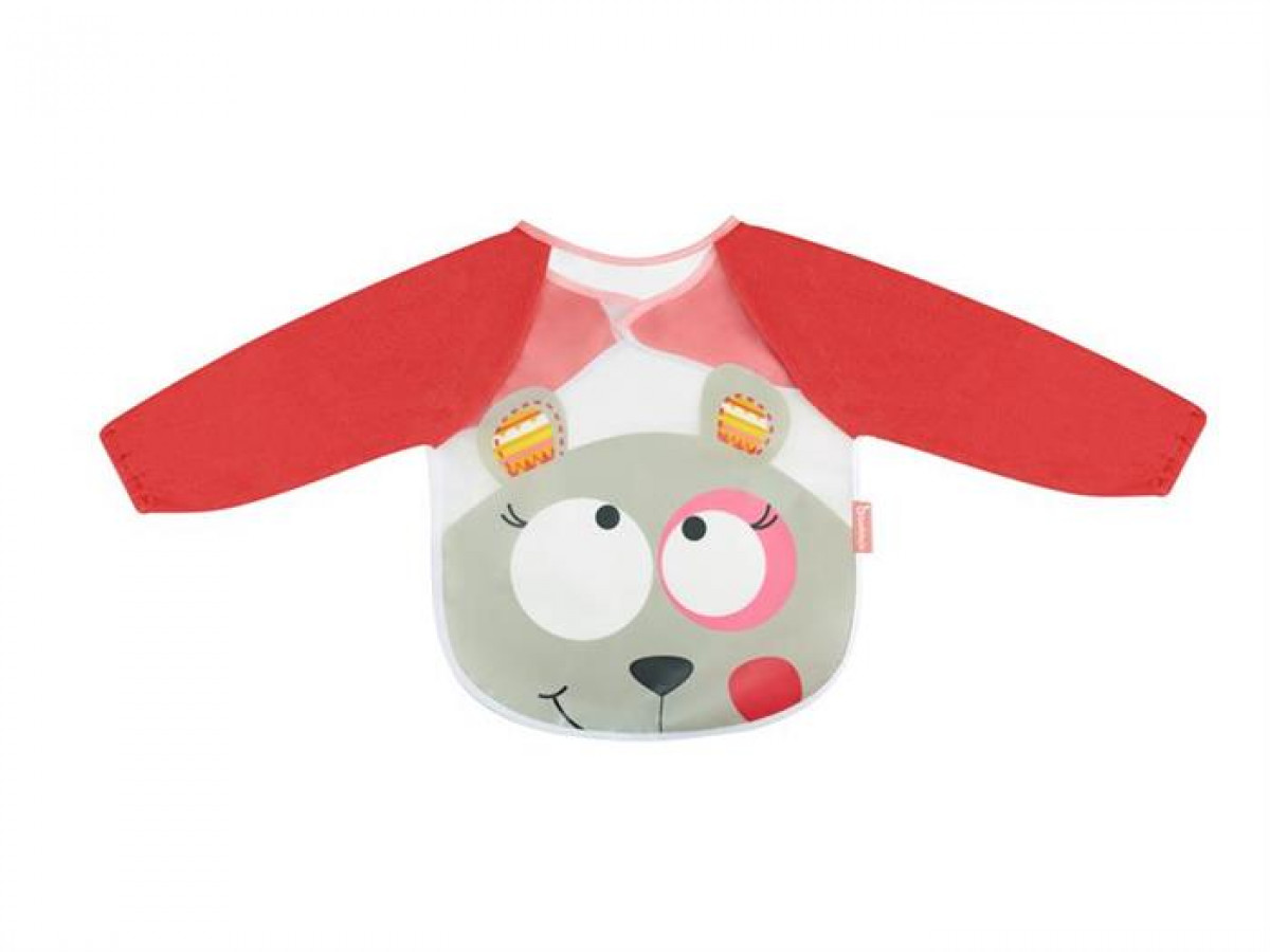 Badabulle – Baveta cu maneci lungi Pink Bear 0