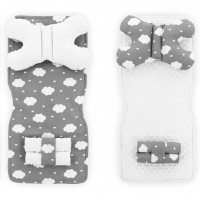 Set 5 in 1 pentru carucior Minky, salteluta, perna, 2 protectii centuri si curelusa Tutumi TT345 2