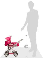 Carucior pentru papusi cu gentuta Kyra Pink With Butterfly 2