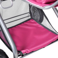 Carucior pentru papusi cu gentuta Kyra Pink With Butterfly 4