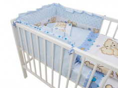 Lenjerie MyKids Teddy Friends Albastru 4 Piese M2 120x60 2
