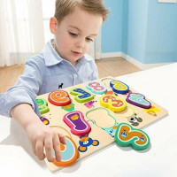 Puzzle din lemn - Numere si animalute 2